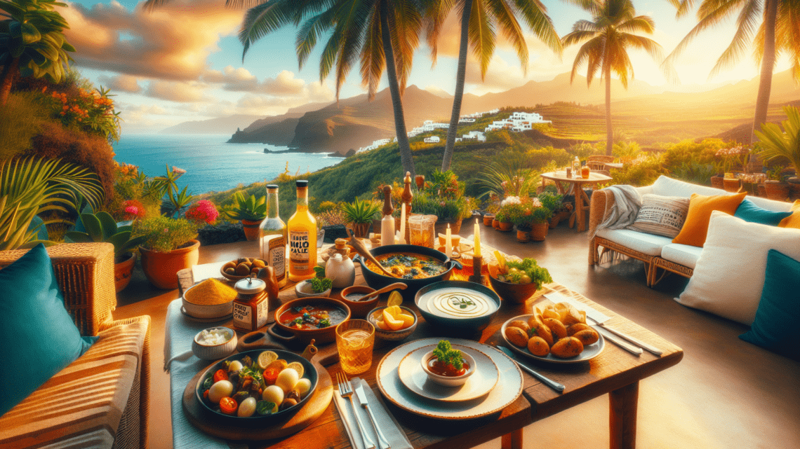 Verkostung traditioneller kanarischer Gerichte wie Mojo-Sauce und Gofio