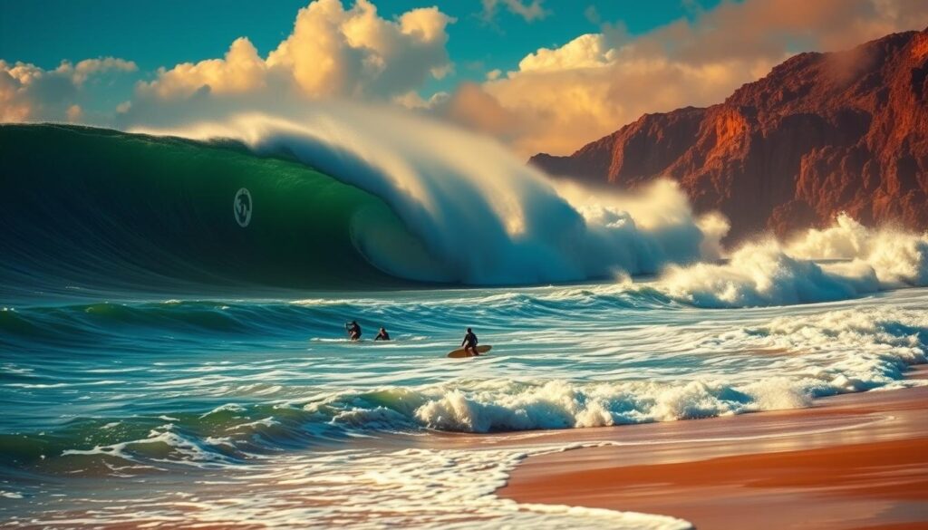 Wetter und Gezeiten beim Wellenreiten